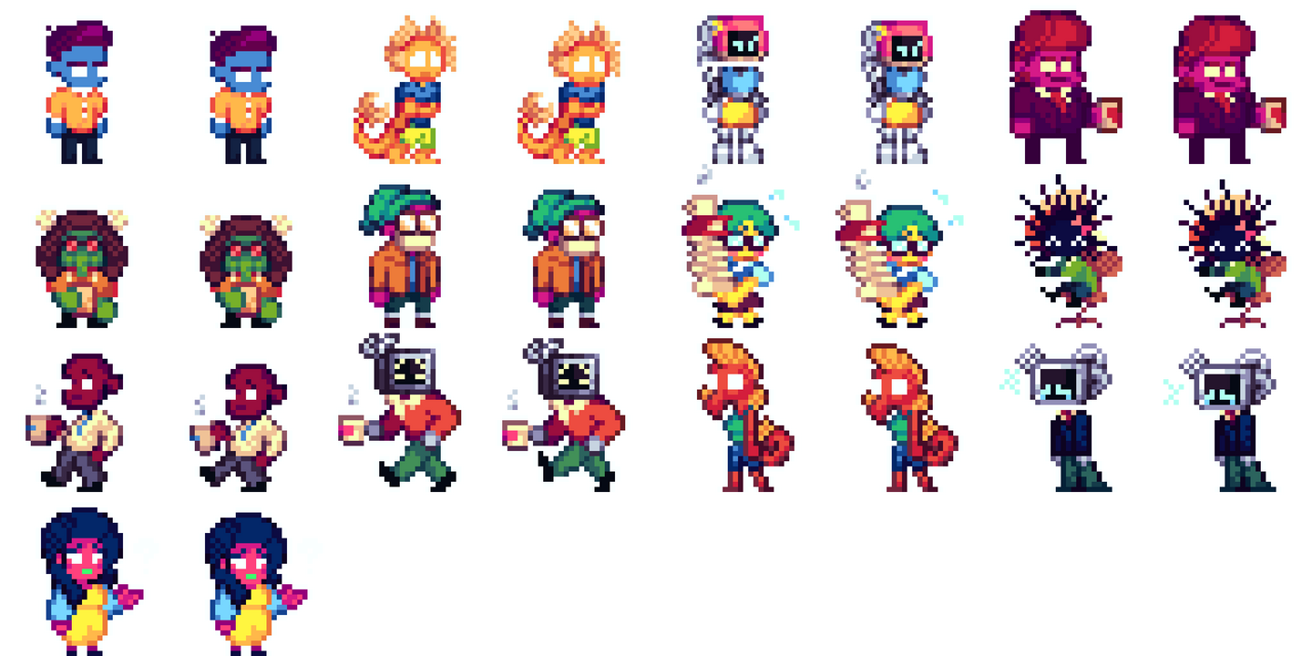 Sprite sheet of various NPCs